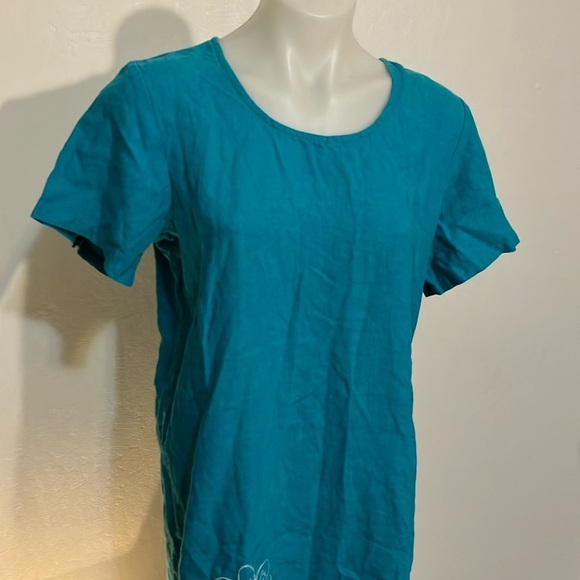 La Blend 100% linen embroidered floral dress Large - Picture 2 of 7